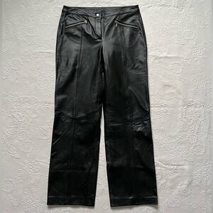 WILSONS LEATHER MAXIMA Moto Pants Women’s 10 Black Zippered Pockets Straight Leg